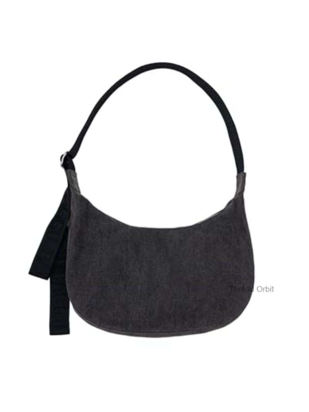 Medium Denim Crescent Bag Recycled Cotton Crossbody Adjustable Strap